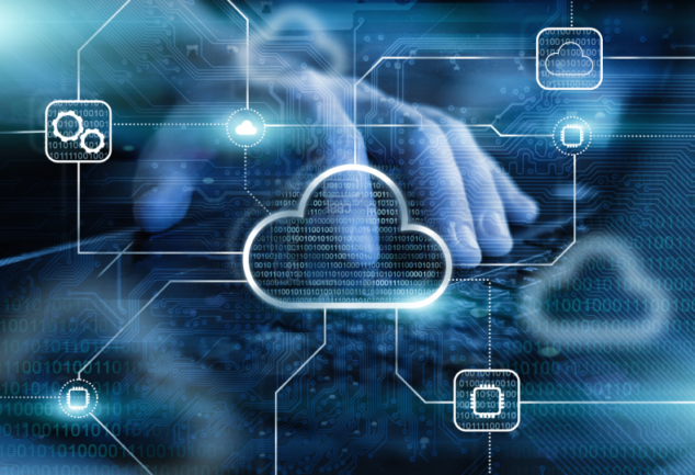 Uma pessoa tocando uma nuvem na tela de um computador, representando a conexão de aplicativos de serviços ou fontes de dados com o Pub/Sub.