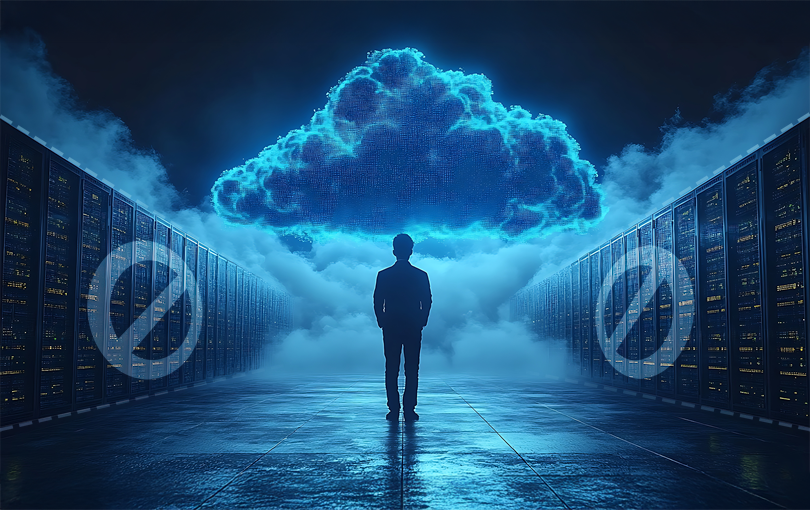 Dispositivos conectados ao armazenamento em nuvem, representando a infraestrutura para ia.